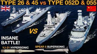 UK Type 26 Frigate amp Type 45 Destroyer vs China Type 055 amp 052D Destroyers Naval Battle 100  DCS [upl. by Aciria]