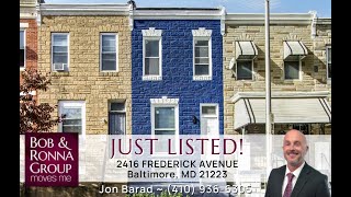 Just Listed 2416 Frederick Avenue Baltimore MD 21223 [upl. by Mosra679]