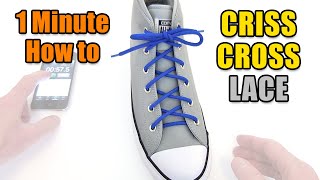 Criss Cross Lacing oneminute howto – Professor Shoelace [upl. by Narut]