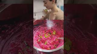 Alia Bhatt beetroot salad recipe Beetroot raita beatroot beetrootsaladhealthyraita [upl. by Nort826]