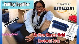 Unboxing My Amazon Sofa  Putting Together My New Chesterfield Sofa [upl. by Kinsman]