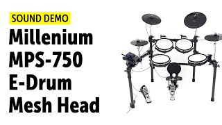 Millenium  MPS750  EDrum Mesh Head  Sound Demo [upl. by Conover420]