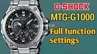 How to set time on GShock MTGG1000  Casio 5455 Manually full settings [upl. by Annovy946]