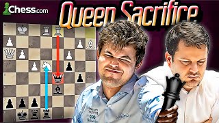 When The World Chess Champion Sacrifices His Queen [upl. by Odnomyar111]