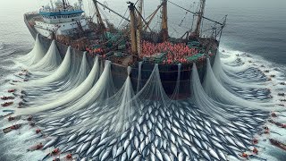 Alaska Fishermen Use Robots to Catch Millions of Giant Salmon This Way  Catch Big Salmon on Boat [upl. by Stutsman]