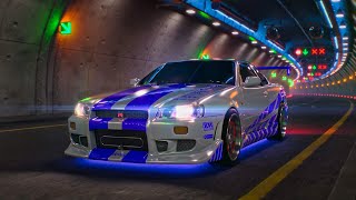 Nissan Skyline GTR R34  Ambient Tunnel Drive  4K Ultra HD 60fps [upl. by Fairweather]