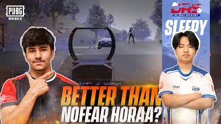 Is he better than NofearHorra ❤️💙drsxsleepyy pubgmobile pubg esports reaction [upl. by Rennug]