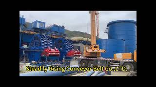 Conveyor belt large construction site conveyorsystems mineing conveyors industry mine [upl. by Neddie340]