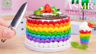 Mini Rainbow Chocolate Strawberry Cake 🌈🍓 ASMR Miniature Baking Videos Compilation [upl. by Bausch697]