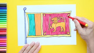 How to draw the National Flag of Sri Lanka [upl. by Ikram]