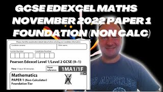 GCSE Edexcel Maths November 2022 Paper 1 Foundation Tier Non Calculator [upl. by Ylus]