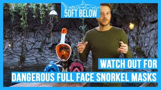 Dangerous Full Face Snorkel Masks  How to avoid them  Snorkel Advice [upl. by Ahseiyk753]