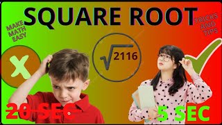 Square Root in 5 Seconds🔥 Special Method  Fastest Trick for Beginners [upl. by Gnivri]