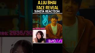 Sooneeta Reaction 😇 On Ajju Bhai Face Reveal🤑  shorts freefireshorts [upl. by Ativak]