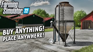 Buy Anything Mod Place Anywhere amp Manual Attach  Farming Simulator 22 [upl. by Kyrstin]