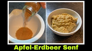 Erdbeersenf Rezept mit Apfel  Apfelsenf  Senf selber machen  Selbstversorgung Erdbeeren [upl. by Shyamal330]