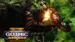 Battlefleet Gothic Armada 2  Tyranids Vs Space Marines  Imperial Navy Gameplay [upl. by Hines569]