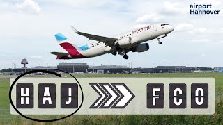 Eurowings takeoff from Hannover airport HAJ  Airbus A320 [upl. by Carnes]