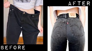 How to Take in OVERSIZED Jeans  3 🅔🅐🅢🅨 Thrift Flips [upl. by Nolad696]