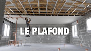 Construire sa Maison  Réalisation du Plafond  Placo BA13 sur fermettes TIMELAPSE [upl. by Doowron]