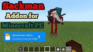 Sackman addon for minecraft pe  new minecraft mod [upl. by Adnohs47]