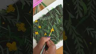 Lets Paint Yellow Flower Field 💛🍀🌻 Spring Painting on 180 GSM Sketchbook  MENORAH shorts art [upl. by Sosanna]