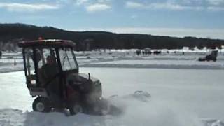 Clearing off ice for Pond Hockey [upl. by Droffilc]