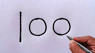 New Year Drawing  How to draw beautiful drawing from number 100  new year draw easy [upl. by Akerehs]