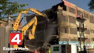 2 vacant buildings being demolished on Detroits west side [upl. by Atalie]