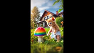 Kitten with rainbow slime 🌈😺 cat kitten cute [upl. by Petua]