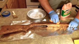 Rifle Stock Refinishing 1of 3 Stripping Ruger 1022 [upl. by Dygal736]