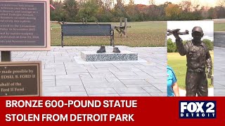 Bronze 600pound military statue stolen from Rouge Park [upl. by Aneeuqahs]