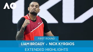 Liam Broady v Nick Kyrgios Extended Highlights 1R  Australian Open 2022 [upl. by Aicnarf]