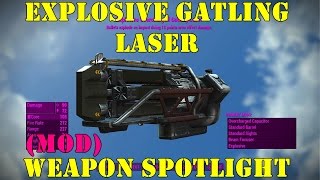 Fallout 4 Weapon Spotlights Explosive Gatling Laser [upl. by Nigam310]