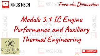 Module 51 IC Engine performance calculation formula discussion [upl. by Minnnie]