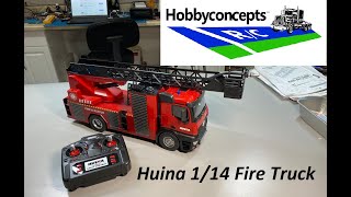 Huina 114 Scale RC Fire Truck  Unboxing amp Review [upl. by Recneps]