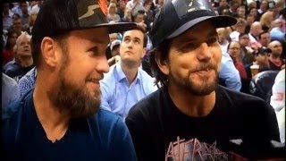 Eddie Vedder amp Jeff Ament interview during game 6 of eastern semifinals in Toronto [upl. by Jermain359]