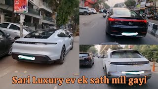 Porsche taycan ev aur mercedes Eqs 580 dekh kr maza aagya  ArunTraveloger [upl. by Minne]