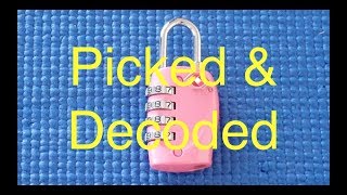 Picking 38 TSA combination padlock Jasit TSA007 picked amp decoded [upl. by Catie]