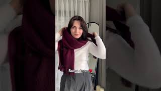 Atkı bağlama yöntemi fashionhacks kombinönerileri fashiontrends [upl. by Adlez458]