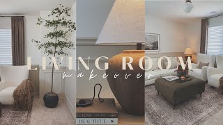 Living Room Makeover amp Early Fall Decorate With Me 2023  DIY Tree amp Designer Lamp  Thrift Flips [upl. by Abbot]