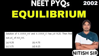 Solution of 01NNH4OH and 01NNH4Cl has pH 925 Then find out pKb of NH4OH [upl. by Mazonson]