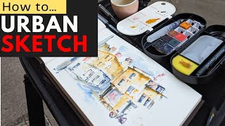 Start Urban Sketching Outside Today  Real Time Beginners Tutorial OUTSIDE [upl. by Eahsel]