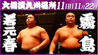 大相撲 若元春ー霧島 ＜令和５年九州場所・11日目＞SUMO [upl. by Tare]