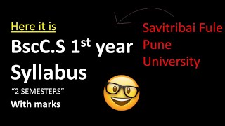 Bsc CS 1st year syllabus  subjects with marks  Pune University [upl. by Sorilda815]