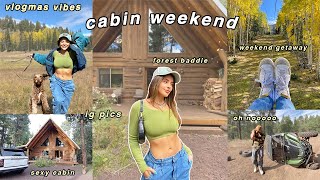 CABIN VLOG spend the weekend with me cozy wine nights  road trip w boyf [upl. by Sesmar]