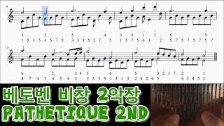 칼림바 악보 베토벤 비창 2악장 Kalimba Sheet Music Beethoven Pathetique 2nd [upl. by Ferdie578]