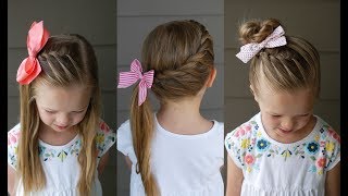 3 Five Minute Back to School Hairstyles  Qs Hairdos [upl. by Nozicka]