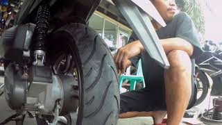 Tire Upgrade on Improvised Tire Hugger  Honda Click Game Changer  SJcam SJ6 [upl. by Eeznyl]