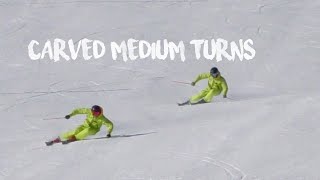 Carved Medium Turns  Interski 2023 training on different radius skis With Jacob Elgaard [upl. by Uriia]